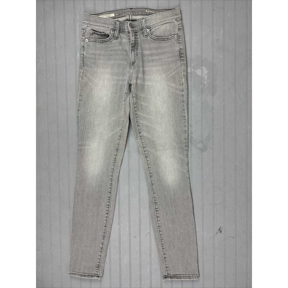 Gap 1969 Size 26 Womens Jeans Gray Authentic True Skinny Low Rise Stretch